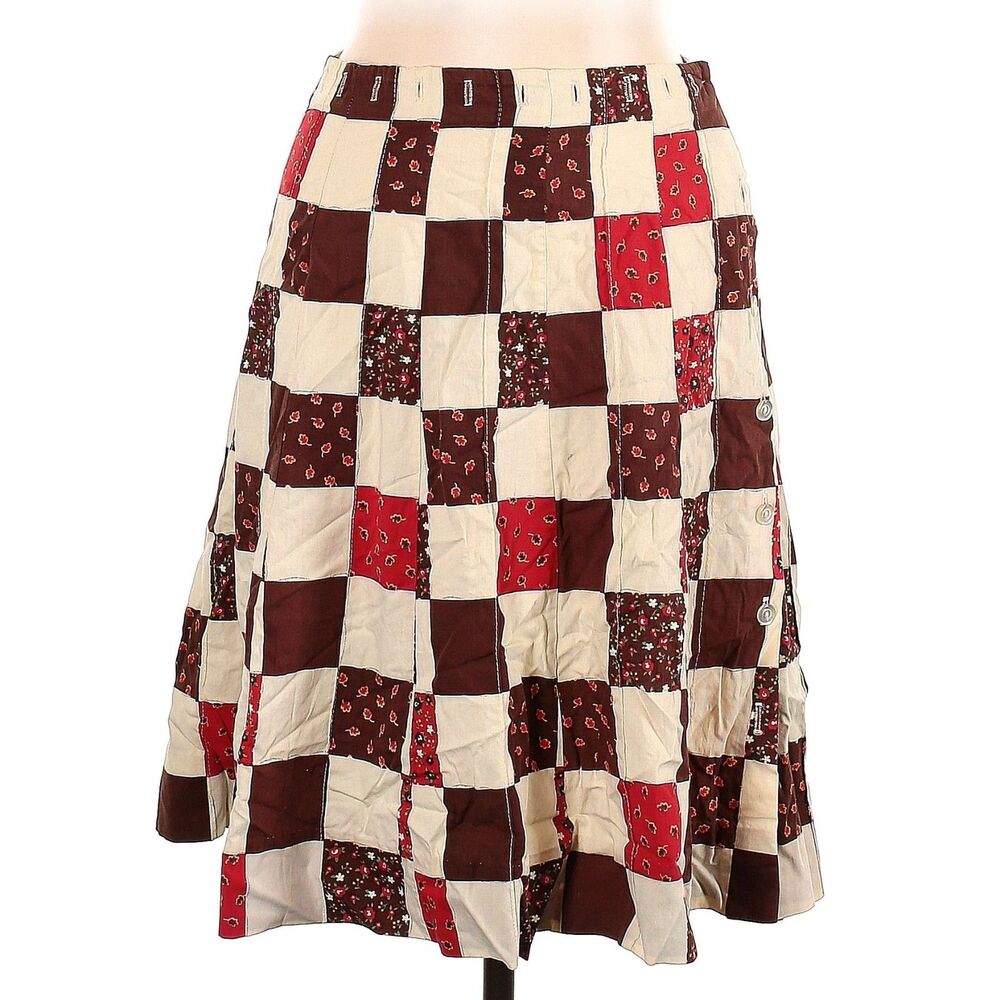 Vintage 1970s SiSi Midi Skirt Quilted Patchwork Floral Prairie Cottagecore Large - Picture 11 of 11